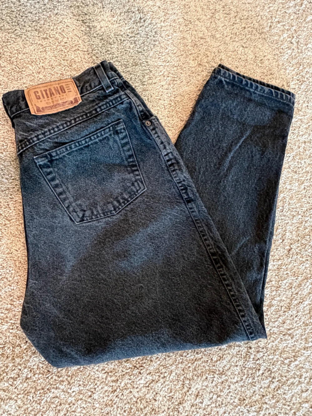 Vintage Gitano Women's barrel style wide leg Black Jeans Sz 14